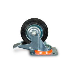 Колеса поворотные c боковым тормозом (резина)