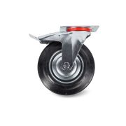 Колесо поворотное резина SCb 80 200 мм с тормозом (F)