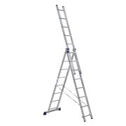 Лестница 3-секционная алюминиевая TOR SC3008 3*8 универсальная